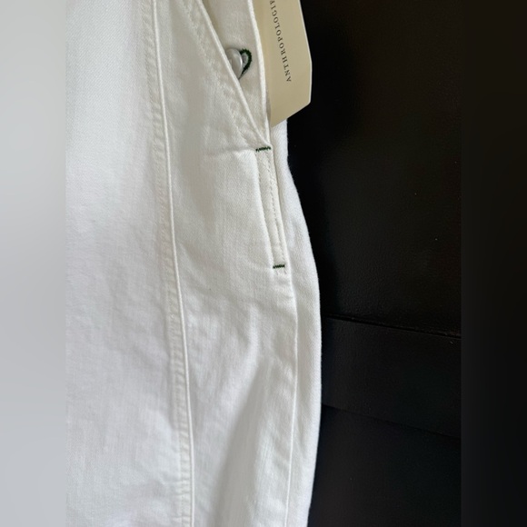 Anthropologie Pilcro Kenna Heritage White & Green Barrel Overalls • S • NWT - Picture 12 of 14